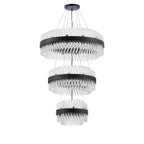 Regent Chatou 3 Tier 52 Light 800mm Pendant Light - Satin Black / Clear