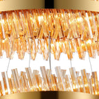 Regent Chatou 3 Tier 52 Light 800mm Pendant Light - Brass / Amber