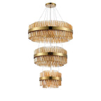 Regent Chatou 3 Tier 52 Light 800mm Pendant Light - Brass / Amber