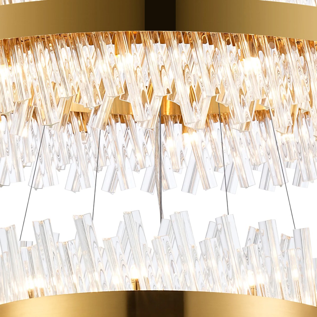 Regent Chatou 3 Tier 52 Light 800mm Pendant Light - Brass / Clear