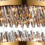 Regent Chatou 3 Tier 52 Light 800mm Pendant Light - Brass / Smoke
