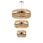 Regent Chatou 3 Tier 52 Light 800mm Pendant Light - Polished Nickel / Amber