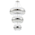 Regent Chatou 3 Tier 52 Light 800mm Pendant Light - Polished Nickel / Clear
