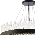 Regent Chatou 4 Tier 58 Light Pendant Light - Satin Black / Clear