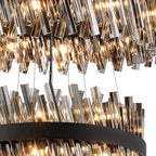 Regent Chatou 4 Tier 58 Light Pendant Light - Satin Black / Smoke