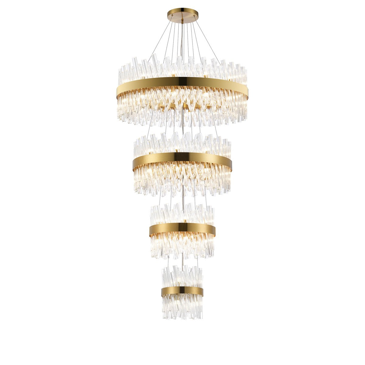 Regent Chatou 4 Tier 58 Light Pendant Light - Brass / Clear