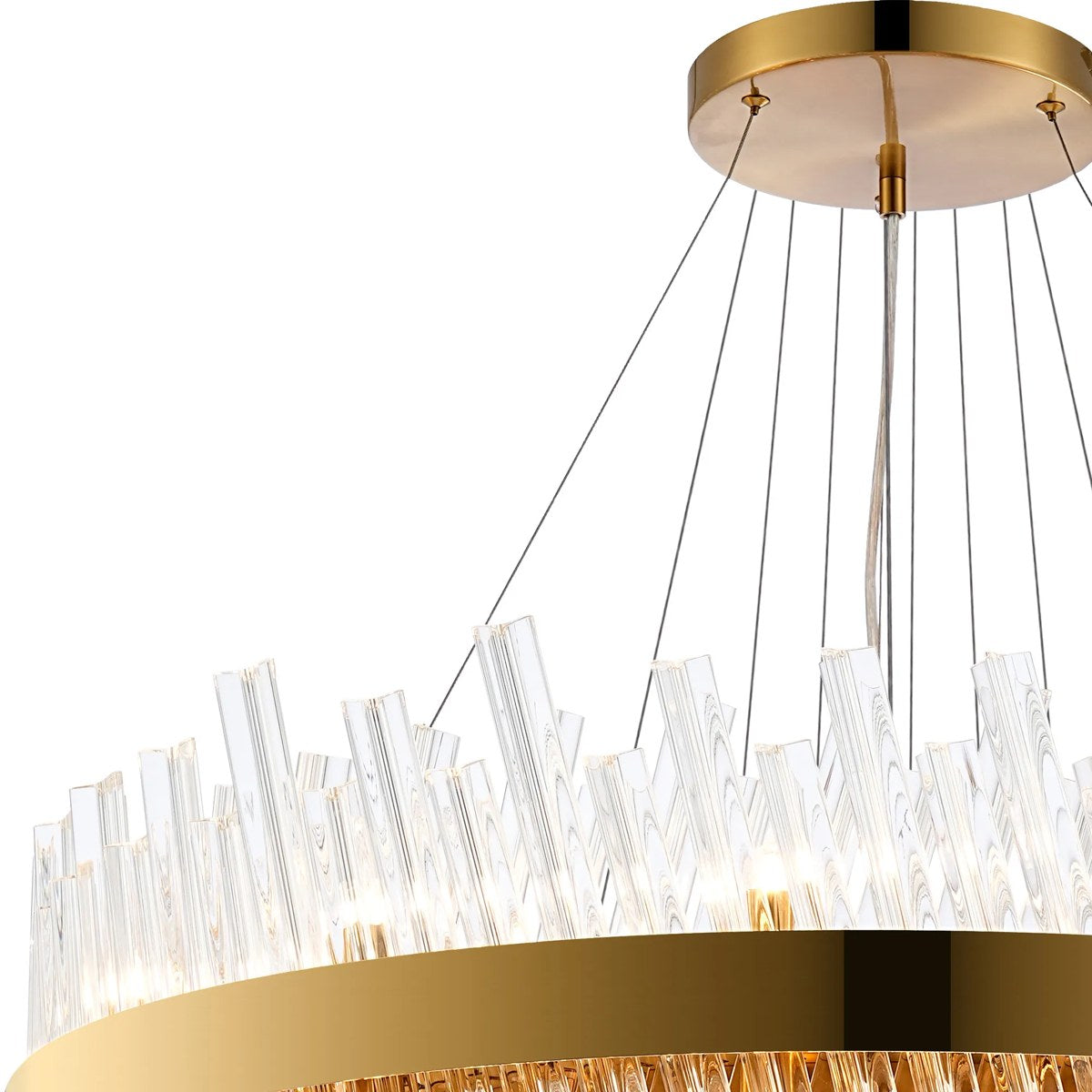 Regent Chatou 4 Tier 58 Light Pendant Light - Brass / Clear
