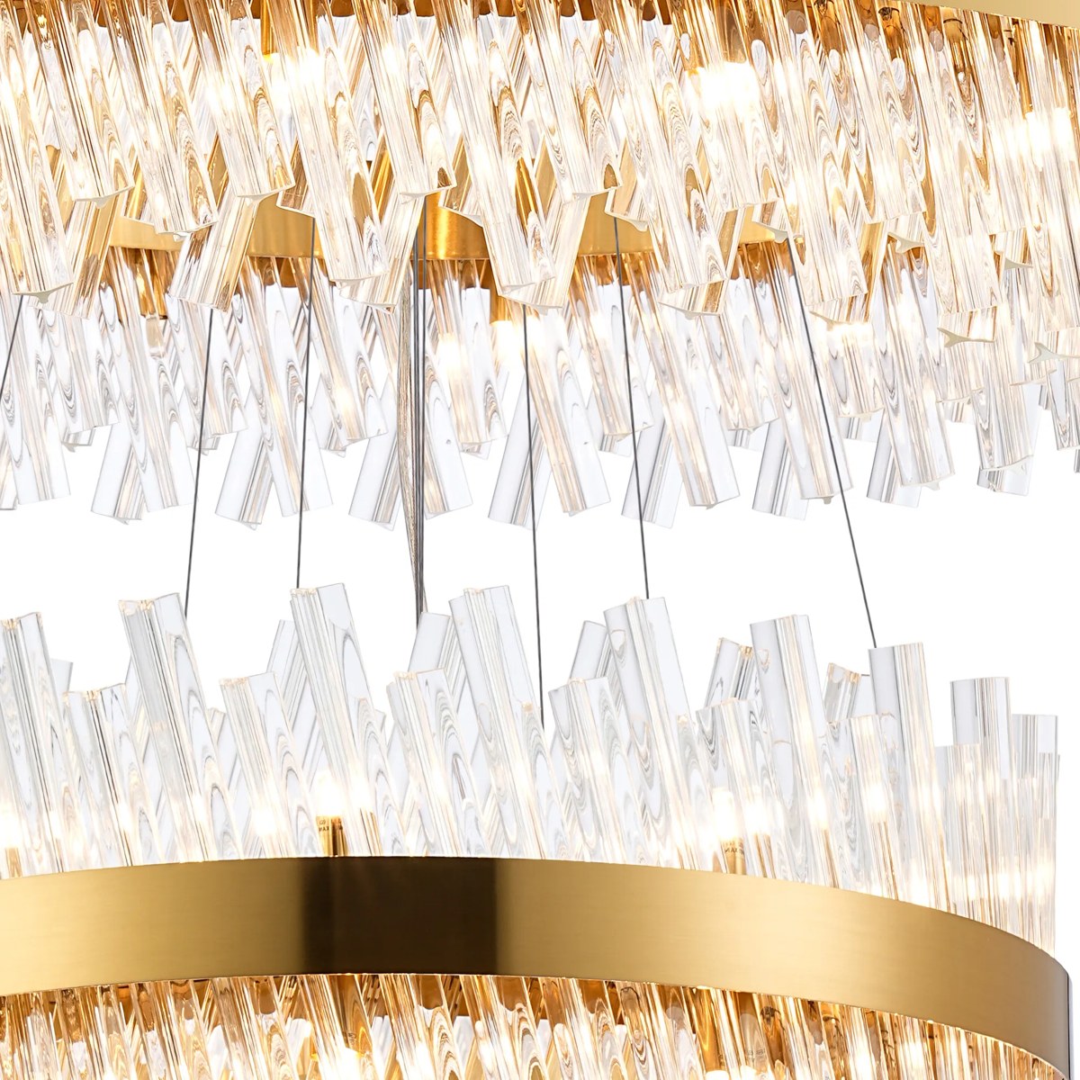 Regent Chatou 4 Tier 58 Light Pendant Light - Brass / Clear