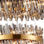 Regent Chatou 4 Tier 58 Light Pendant Light - Brass / Smoke