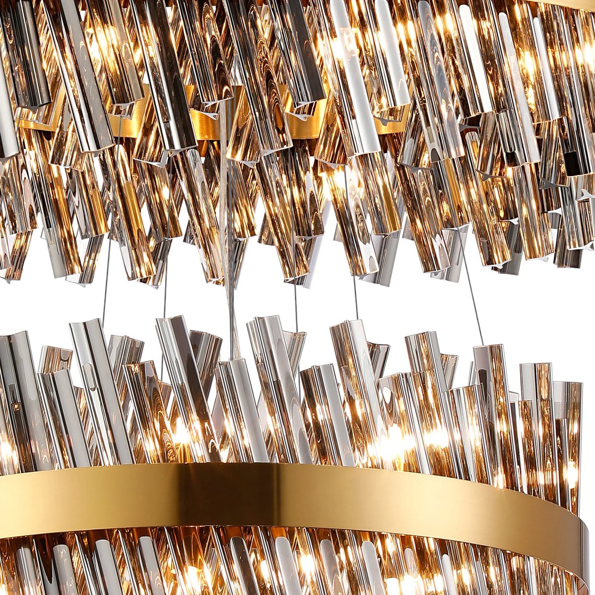 Regent Chatou 4 Tier 58 Light Pendant Light - Brass / Smoke