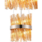 Regent Chatou 4 Tier 58 Light Pendant Light - Polished Nickel / Amber