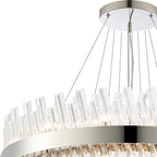 Regent Chatou 4 Tier 58 Light Pendant Light - Polished Nickel / Clear