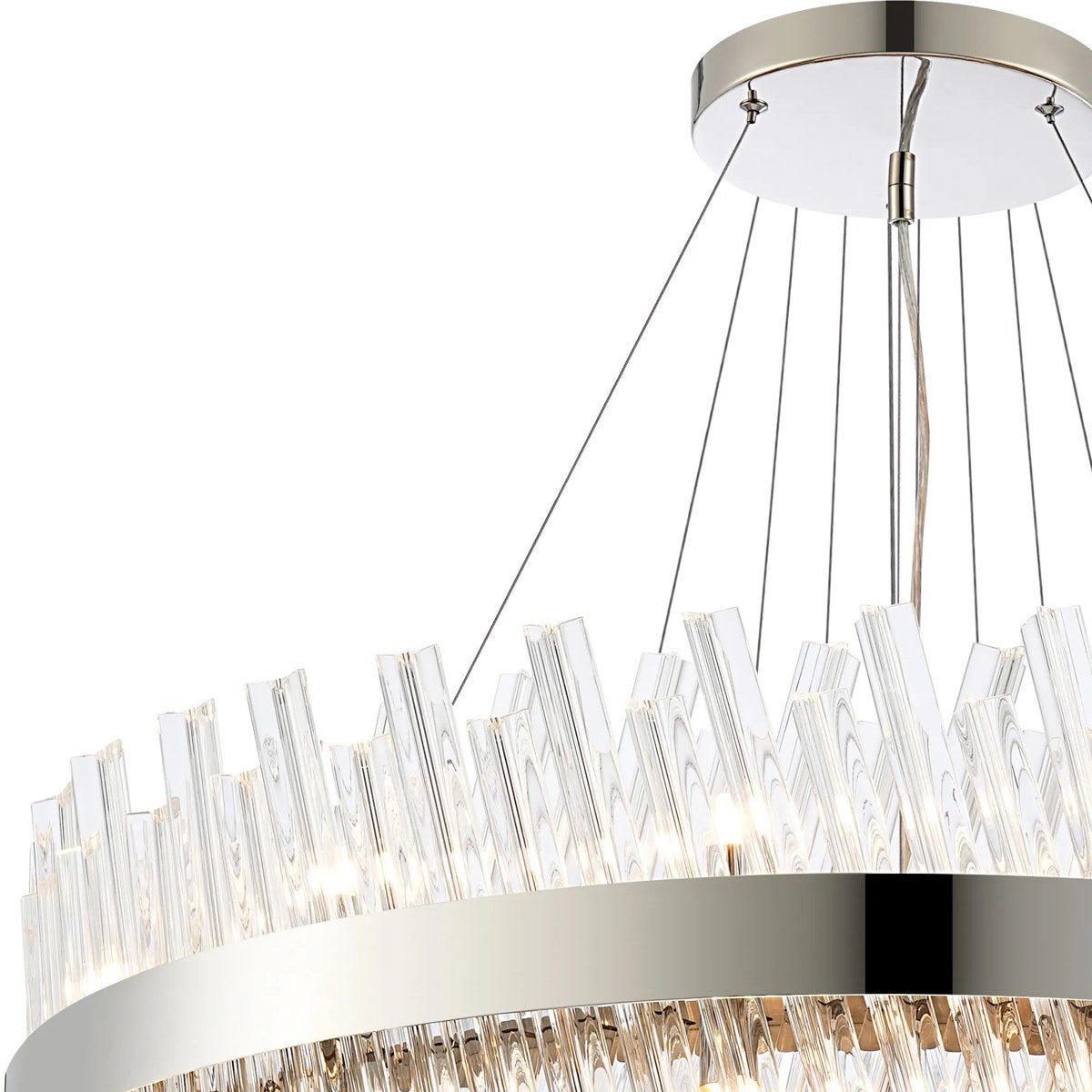 Regent Chatou 4 Tier 58 Light Pendant Light - Polished Nickel / Clear