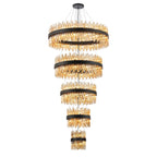 Regent Chatou 5 Tier 90 Light Pendant Light - Satin Black / Amber
