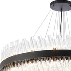 Regent Chatou 5 Tier 90 Light Pendant Light - Satin Black / Clear