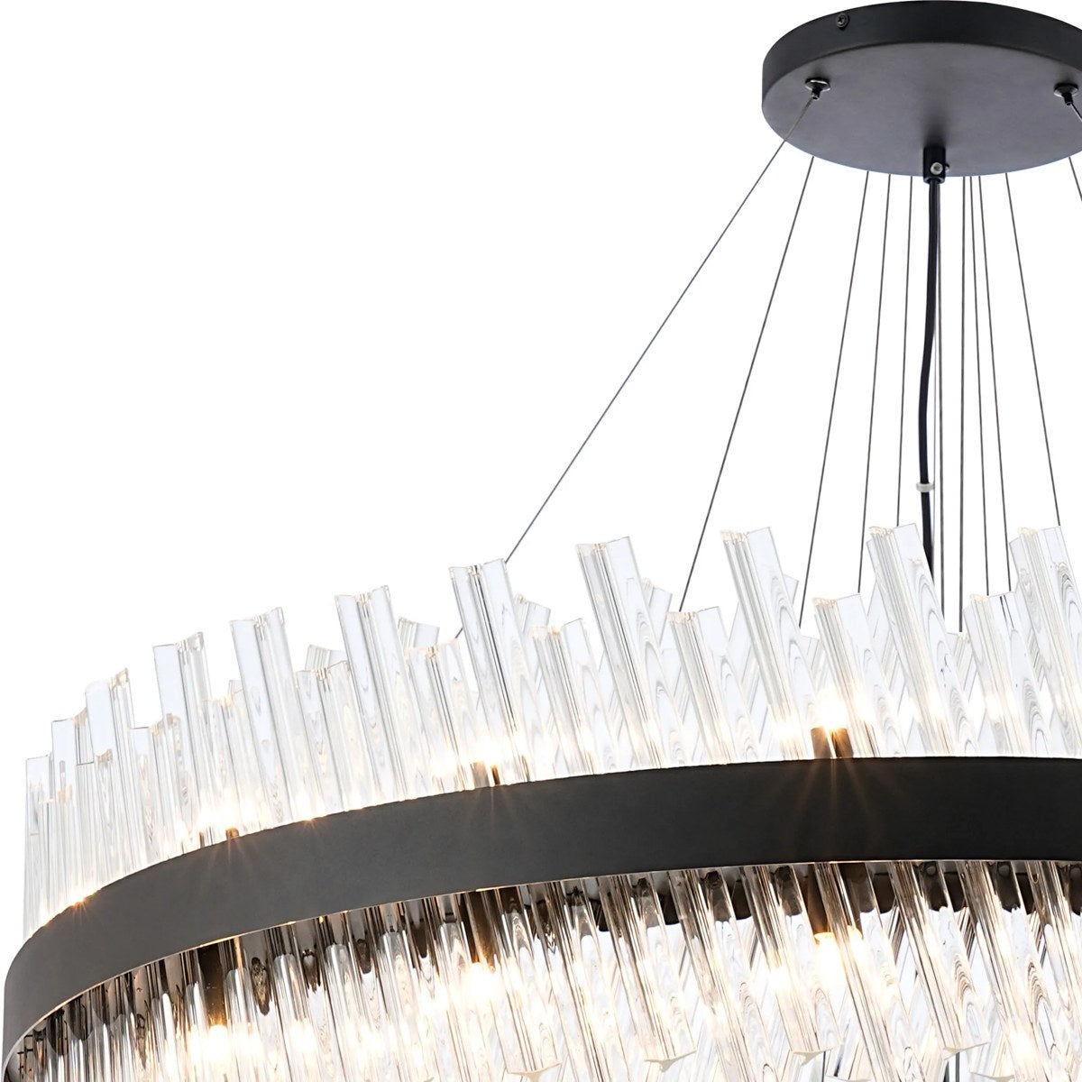 Regent Chatou 5 Tier 90 Light Pendant Light - Satin Black / Clear