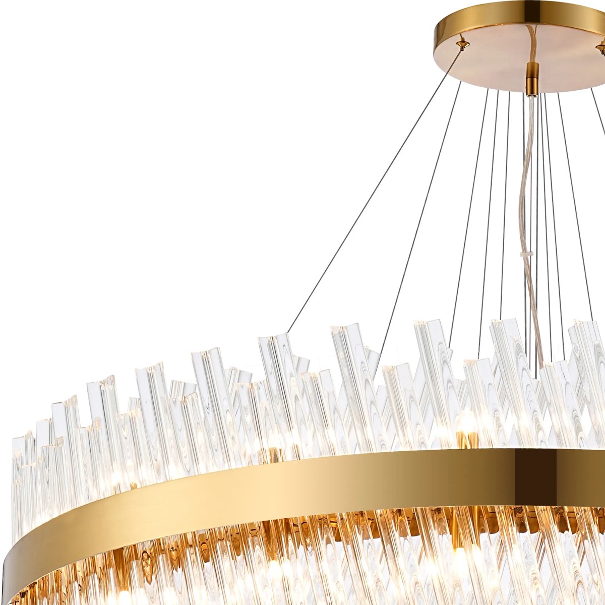 Regent Chatou 5 Tier 90 Light Pendant Light - Brass / Clear