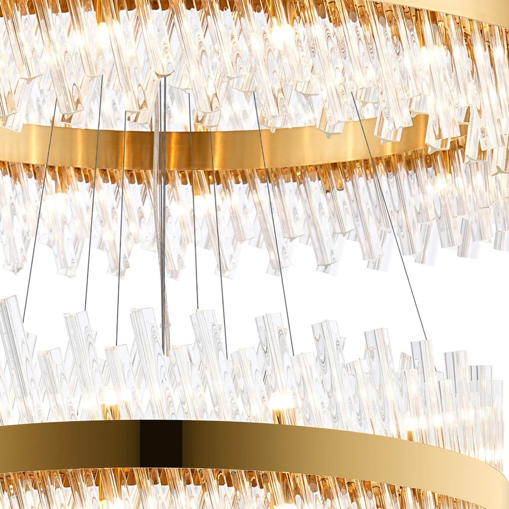 Regent Chatou 5 Tier 90 Light Pendant Light - Brass / Clear
