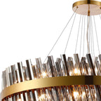 Regent Chatou 5 Tier 90 Light Pendant Light - Brass / Smoke