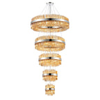Regent Chatou 5 Tier 90 Light Pendant Light - Polished Nickel / Amber