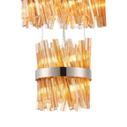 Regent Chatou 5 Tier 90 Light Pendant Light - Polished Nickel / Amber