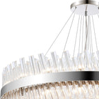 Regent Chatou 5 Tier 90 Light Pendant Light - Polished Nickel / Clear