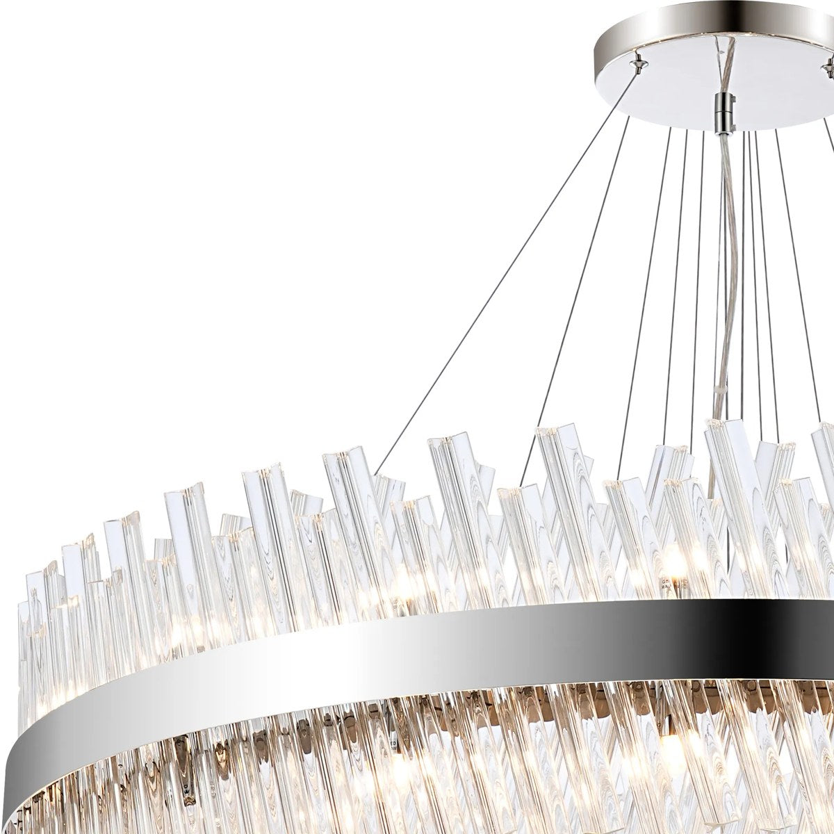 Regent Chatou 5 Tier 90 Light Pendant Light - Polished Nickel / Clear