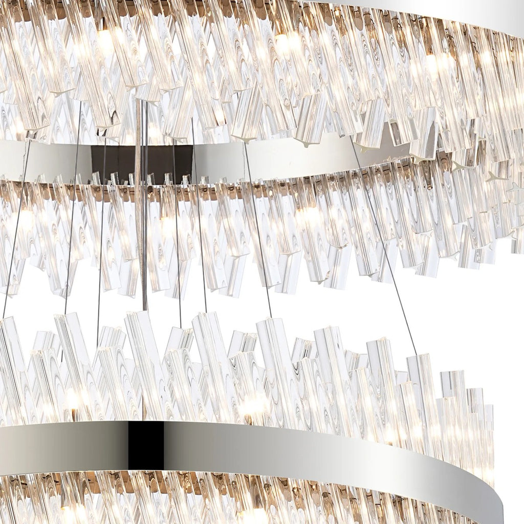 Regent Chatou 5 Tier 90 Light Pendant Light - Polished Nickel / Clear