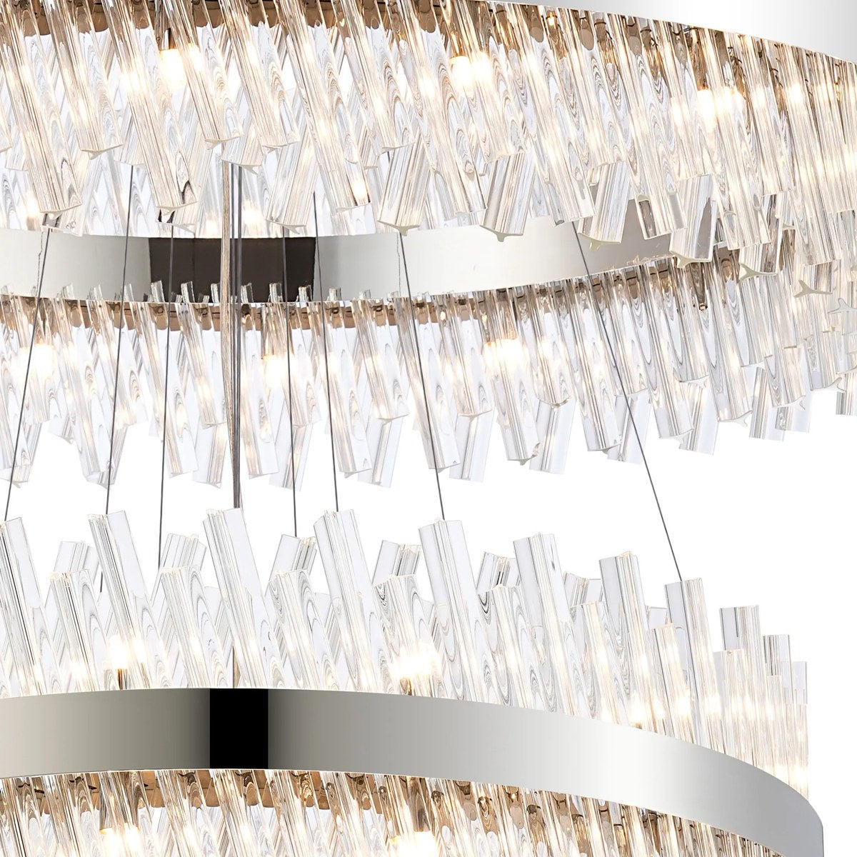 Regent Chatou 5 Tier 90 Light Pendant Light - Polished Nickel / Clear