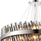 Regent Chatou 5 Tier 90 Light Pendant Light - Polished Nickel / Smoke