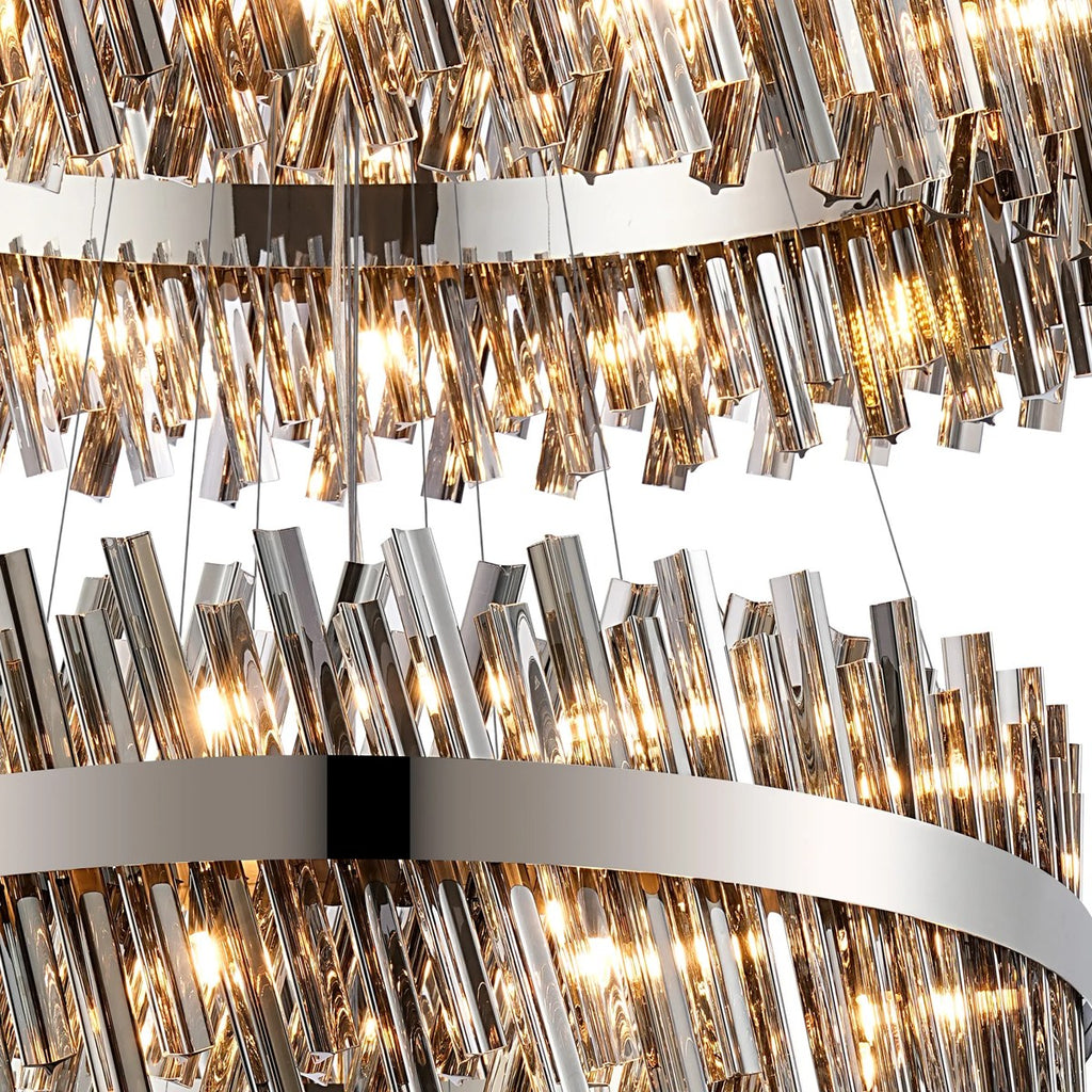 Regent Chatou 5 Tier 90 Light Pendant Light - Polished Nickel / Smoke