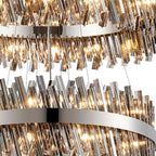 Regent Chatou 5 Tier 90 Light Pendant Light - Polished Nickel / Smoke