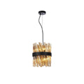 Regent Chatou Round 6 Light Pendant Light - Satin Black / Amber