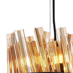 Regent Chatou Round 6 Light Pendant Light - Satin Black / Amber