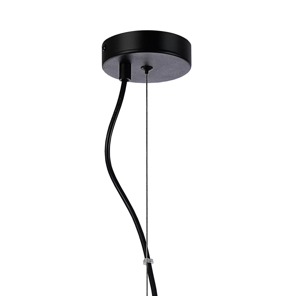 Regent Chatou Round 6 Light Pendant Light - Satin Black / Clear