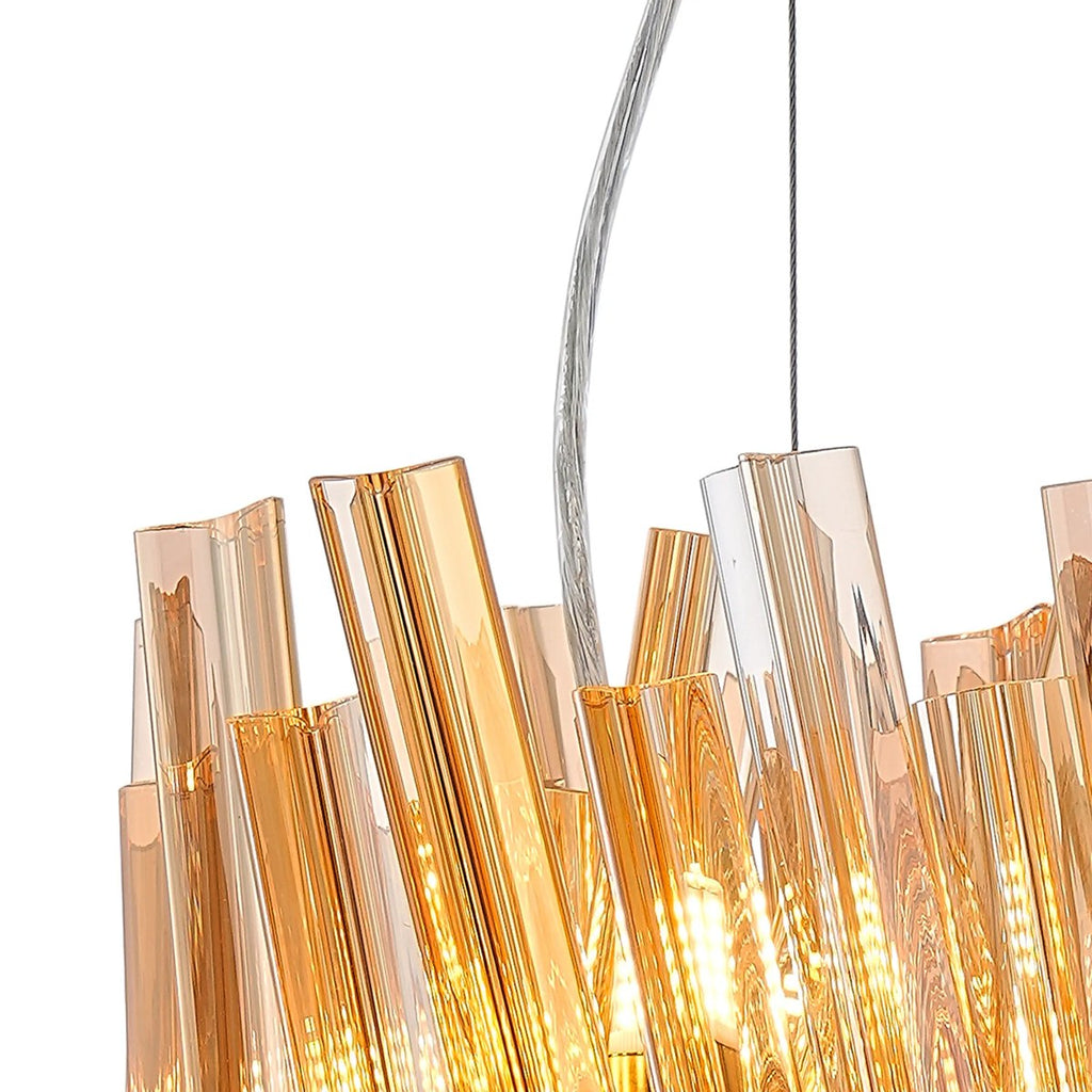 Regent Chatou Round 6 Light Pendant Light - Brass / Amber