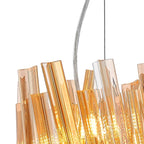 Regent Chatou Round 6 Light Pendant Light - Brass / Amber