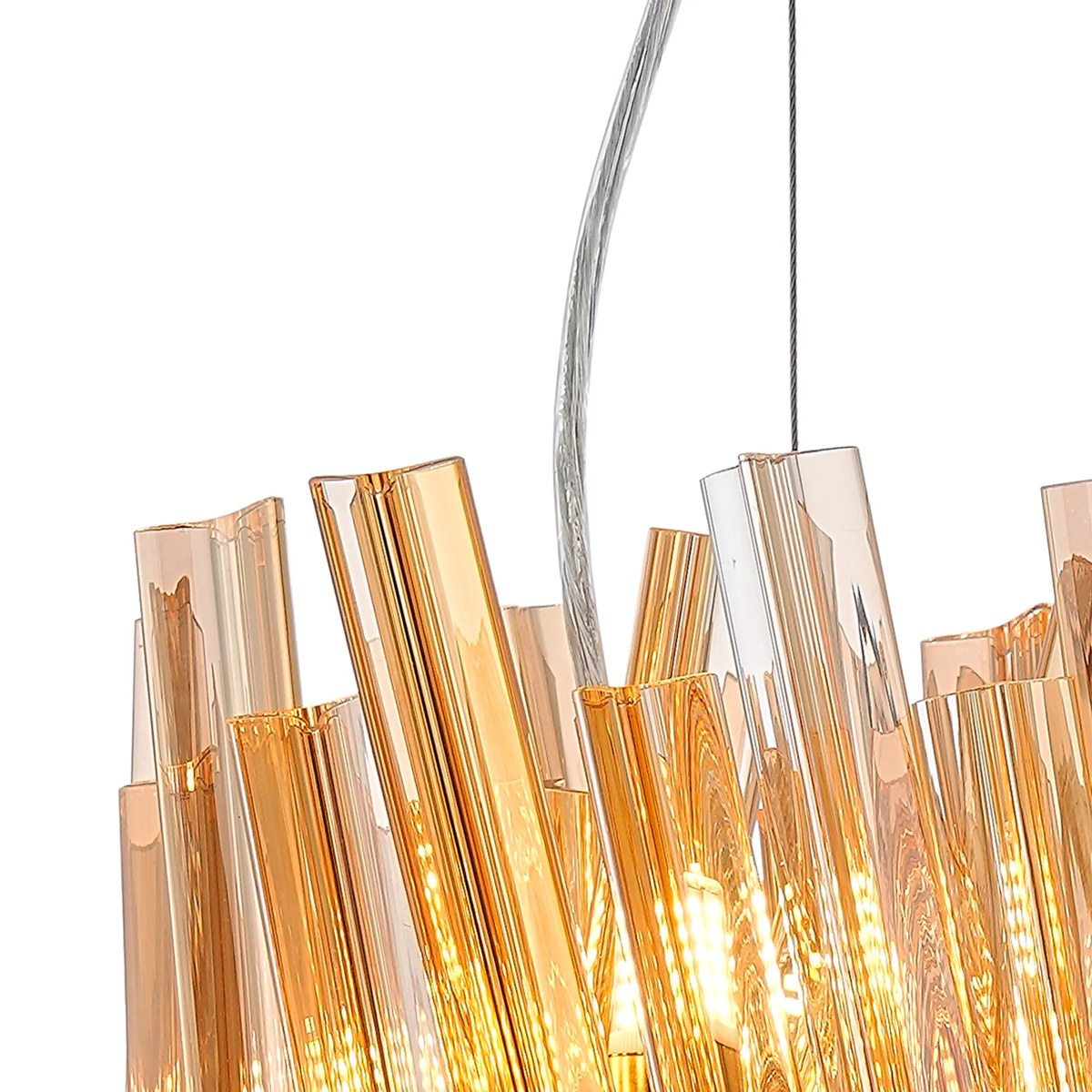 Regent Chatou Round 6 Light Pendant Light - Brass / Amber