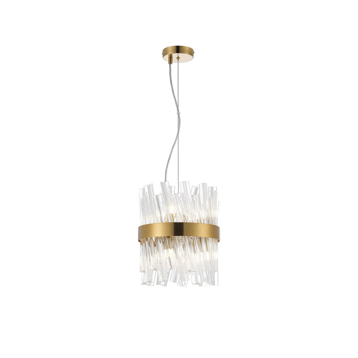 Regent Chatou Round 6 Light Pendant Light - Brass / Clear