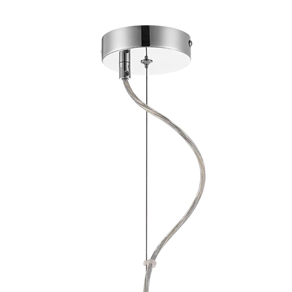 Regent Chatou Round 6 Light Pendant Light - Polished Nickel / Amber