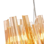 Regent Chatou Round 6 Light Pendant Light - Polished Nickel / Amber