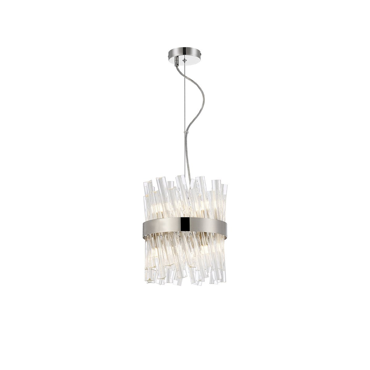 Regent Chatou Round 6 Light Pendant Light - Polished Nickel / Clear