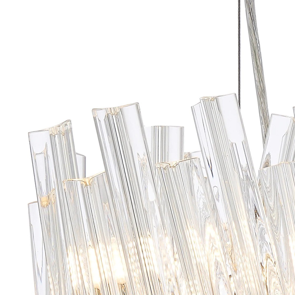 Regent Chatou Round 6 Light Pendant Light - Polished Nickel / Clear