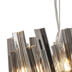 Regent Chatou Round 6 Light Pendant Light - Polished Nickel / Smoke