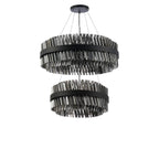 Regent Chatou 2 Tier 60cm + 80cm 42 Light Pendant Light - Satin Black / Smoke