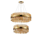 Regent Chatou 2 Tier 60cm + 80cm 42 Light Pendant Light - Brass / Amber