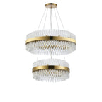 Regent Chatou 2 Tier 60cm + 80cm 42 Light Pendant Light - Brass / Clear