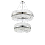 Regent Chatou 2 Tier 60cm + 80cm 42 Light Pendant Light - Polished Nickel / Clear