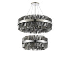 Regent Chatou 2 Tier 60cm + 80cm 42 Light Pendant Light - Polished Nickel / Smoke