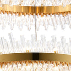 Regent Chatou 2 Tier 80cm + 1m 56 Light Pendant Light - Brass / Clear